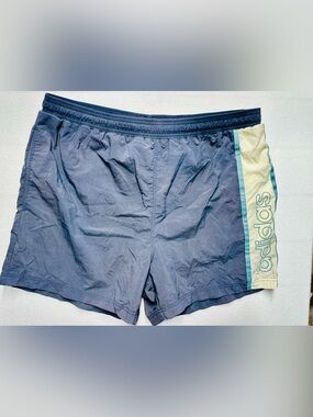 Men’s Adidas XL Swim Shorts – 4” Inseam – Navy/Beige Stripe